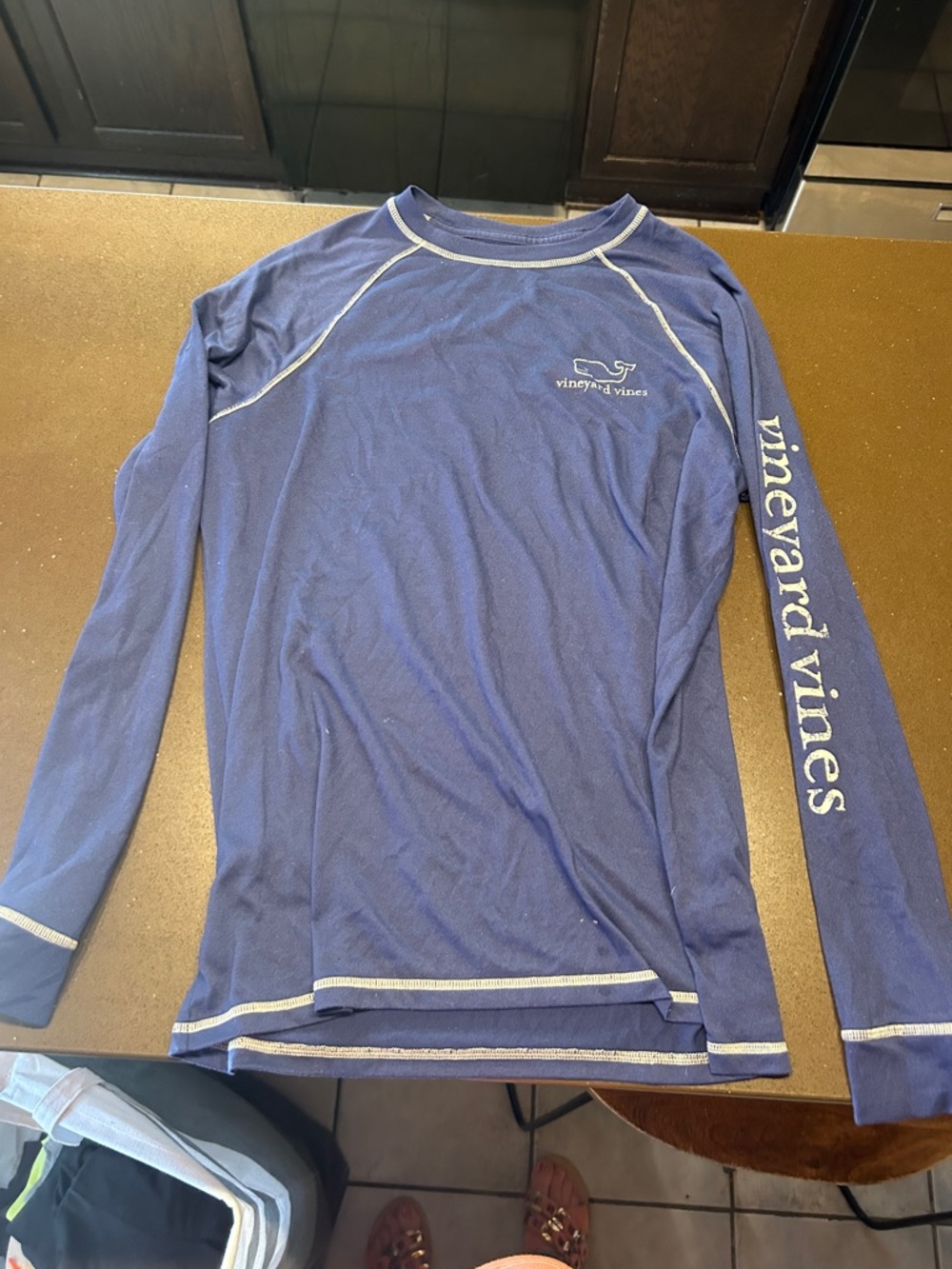 Vineyard Vines Blue Long-Sleeve Performance Top